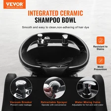 VEVOR Shampoo Backwash Chair, Beauty Spa Hairdressing Massage Equipment