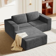 80" Modular Cloud Corduroy Sectional