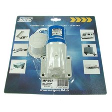 Caravan Motohomes 230V Inlet Socket With Cap 16Amp IP44 Rated - Maypole MP594