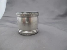 Good WOOD & HUGHES Sterling VICTORIAN AESTHETIC Pattern NAPKIN RING- Mono WWR