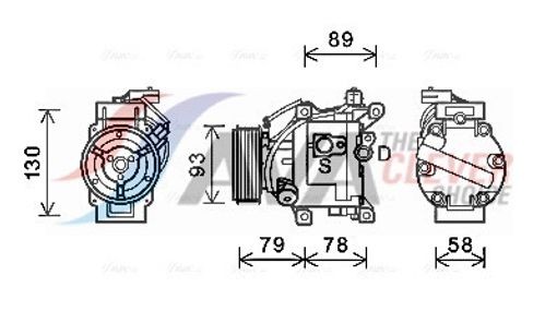 Fits AVA TOAK667 AIR CONDITIONING COMPRESSOR TOYOTA COROLLA (2002) COROLLA VERS