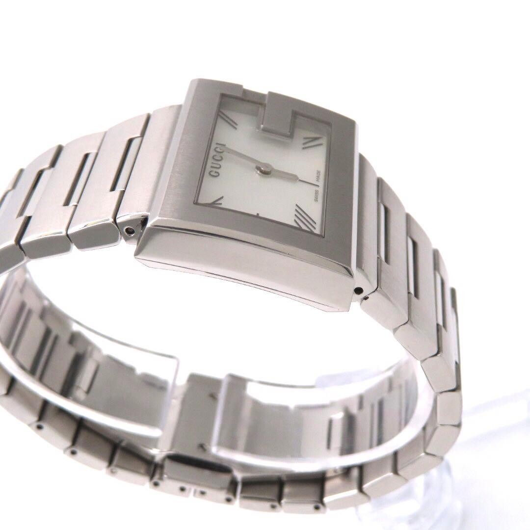 GUCCI 100L G Rectangular Watch White Shell Dial T… - image 7