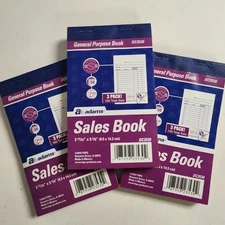 Adams Sales Book Receipt Invoice 3 Pack OB New DC3530 2010 Business Supply E57
