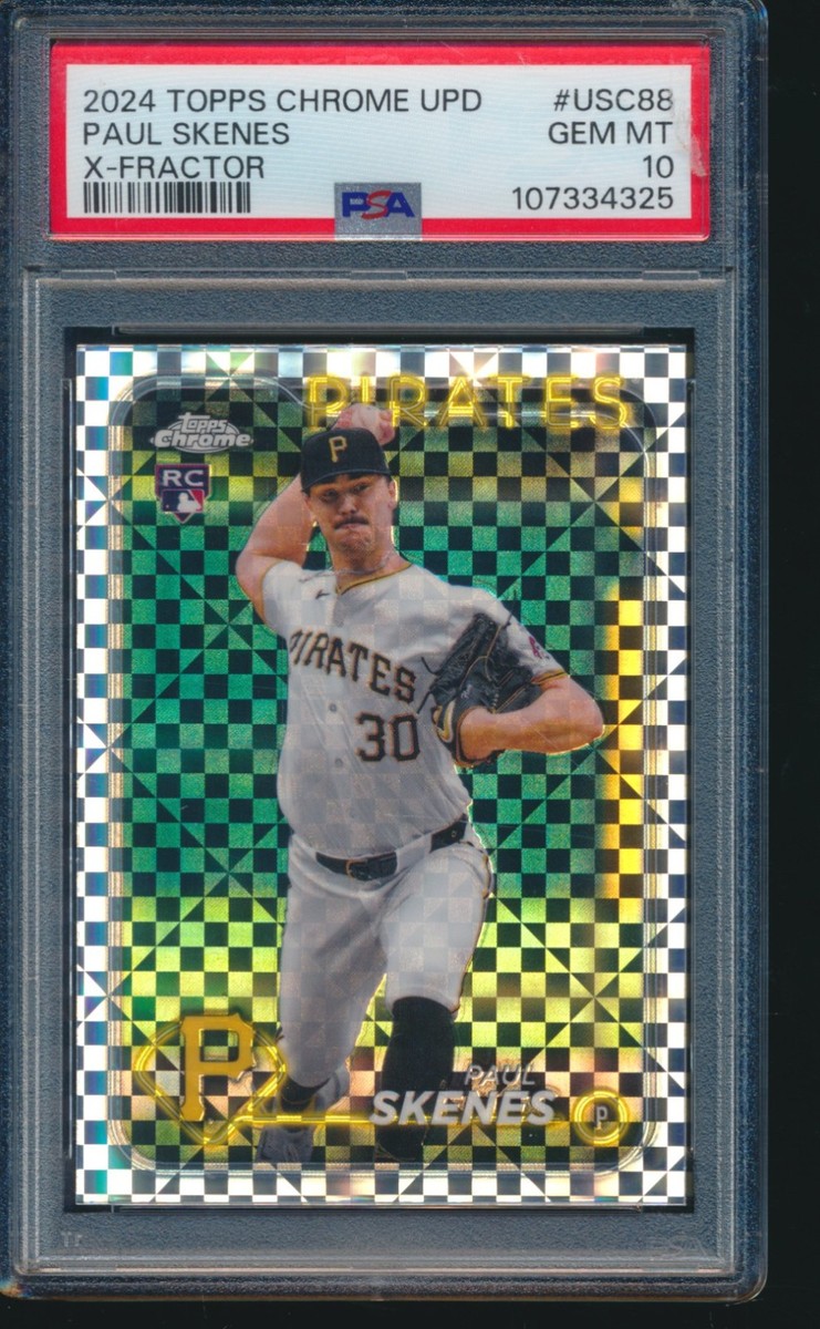 PSA 10 PAUL SKENES 2024 TOPPS CHROME UPDATE X-FRACTOR REFRACTOR RC
