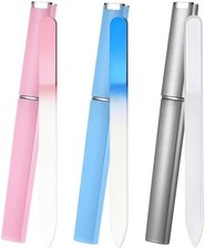 3 Pack Glass Nail File, Crystal Double Sided Etched Filing Surface Finger