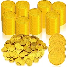 800 Pcs Plastic Pirate Coins Gold Treasure Spanish Doubloon Fake St. Patricks...