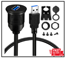 Single Port USB3.0 Male to Female AUX Car Mount Flush Cable Waterproof Extension