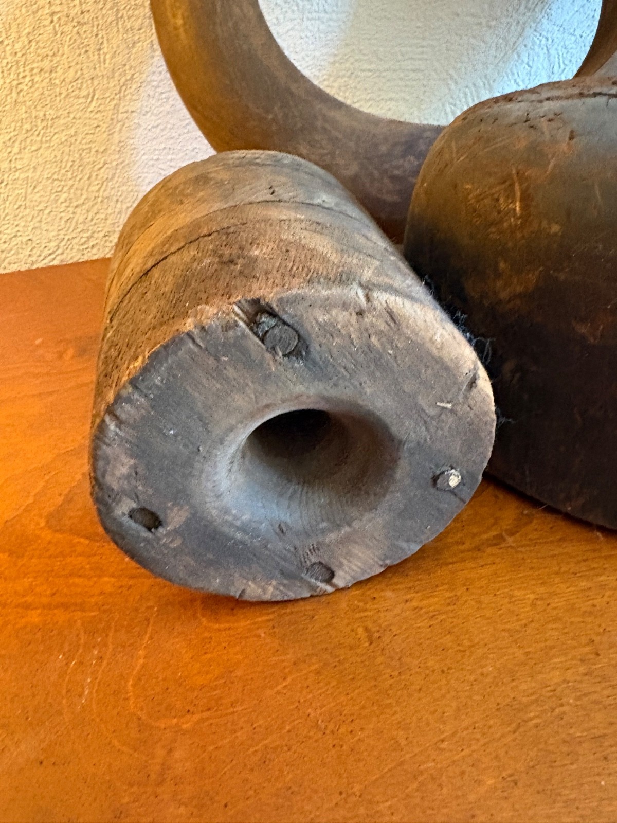 Vintage Wooden Hat Blocks Millinery Forms Industrial Molds 4 Pieces