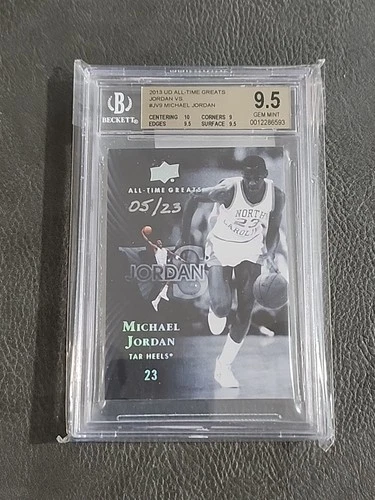 2013 UD ALL TIME GREATS JORDAN VS #JV9 MICHAEL JORDAN CARD BGS 9.5 GEM MINT 💎