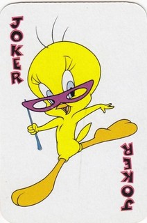 JOKER SYLVESTER & TWEETY BIRD 1 miniature single vintage playing cards
