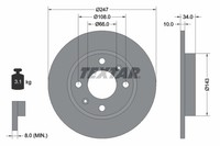 2Er-Set 2Er Set Bremsscheibe Textar 92029803 CitroËN 1618859680 Peugeot 16188596