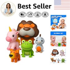 Floating No-Hole Animal Bath Toys Set - Encourages Play  Learning for Kids