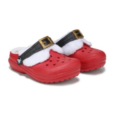 Crocs Little Kids Red Santa Claus Christmas Lined Classic Clog Shoes Size C8