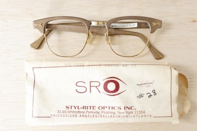 Vintage SRO Style rite optical eyeglass 1960s 12k GF Sleeve 44-22 
