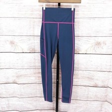 Miraclesuit Blue and Pink Tummy-Control Performance 7/8 Leggings Size S