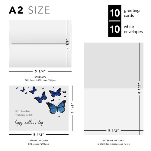 Happy Mother's Day Greeting Cards, Mom Thank You Cards – A2 Size – 10 per Pack - Picture 21 of 75