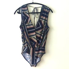 BCBGeneration multicolor bodysuit size XS V-neckline Sleeveless New