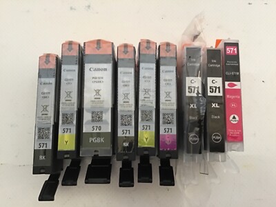 Original Canon x 6 PGI-570 CLI-571 andere x3 Tintenpatronen Restposten unbenutzt geöffnet