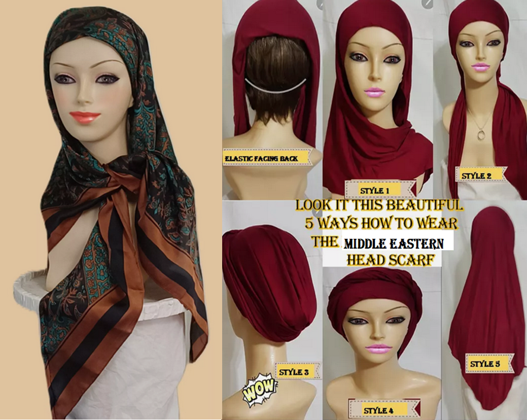Head Covering Tichel Tying Styles Deep Brown Stretched Satin