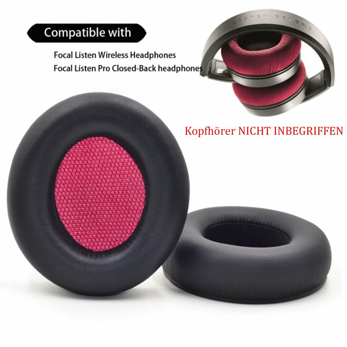 2* Ear Pads Cushion for Focal Lists Wireless/Lists Pro Closed Back  Headphones