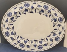 Spode Colonel Blue Platinum 14" Oval Serving Platter