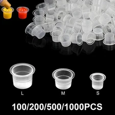 S/M/L Plastic Microblading Tattoo Ink Cup Pigment Holder Container 1000 pcs set