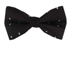 Men's 100 Dot Silk Designer Self Tie Woven Bowtie- NWT