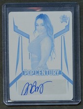 Jen Harley BA-JH1 signed autograph 2023 Leaf Metal Pop Century Cyan Plate 1/1