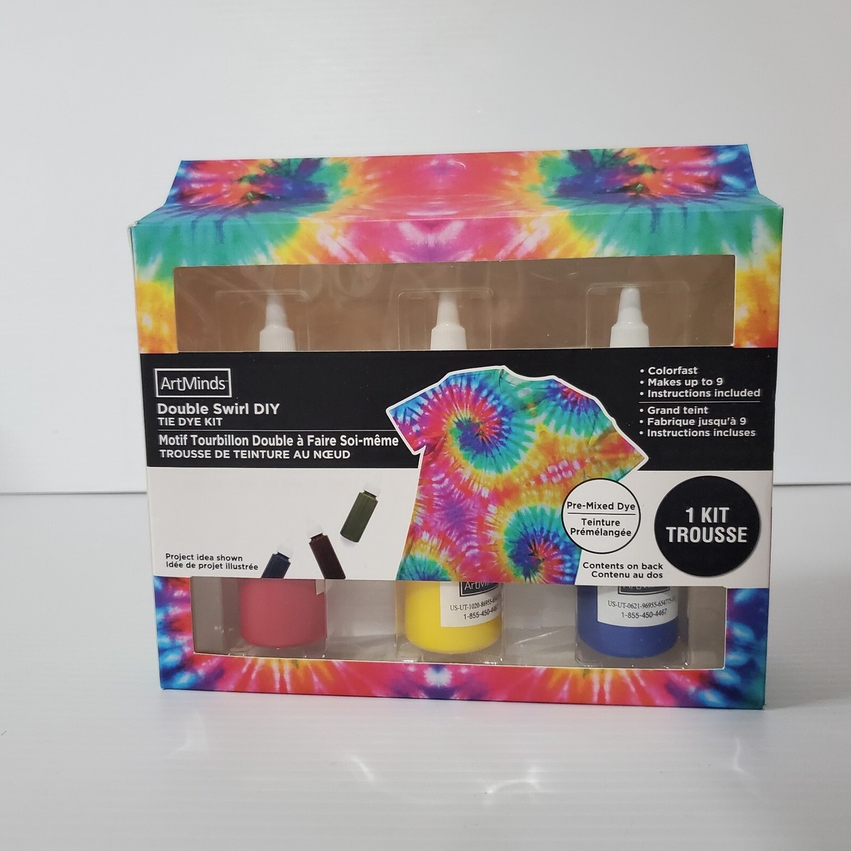 ArtMinds Double Swirl DIY T Shirt Tie Dye Kit Colorfast Party