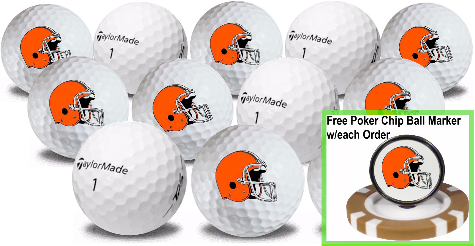 Cleveland Browns  Golf Balls 12 pack TaylorMade TP5 Refinished