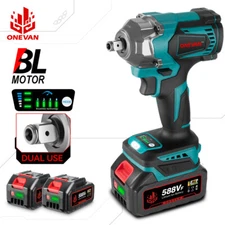 Cordless Electric Impact Wrench 1/2'' Brushless 1200Nm High Power Driver Battery