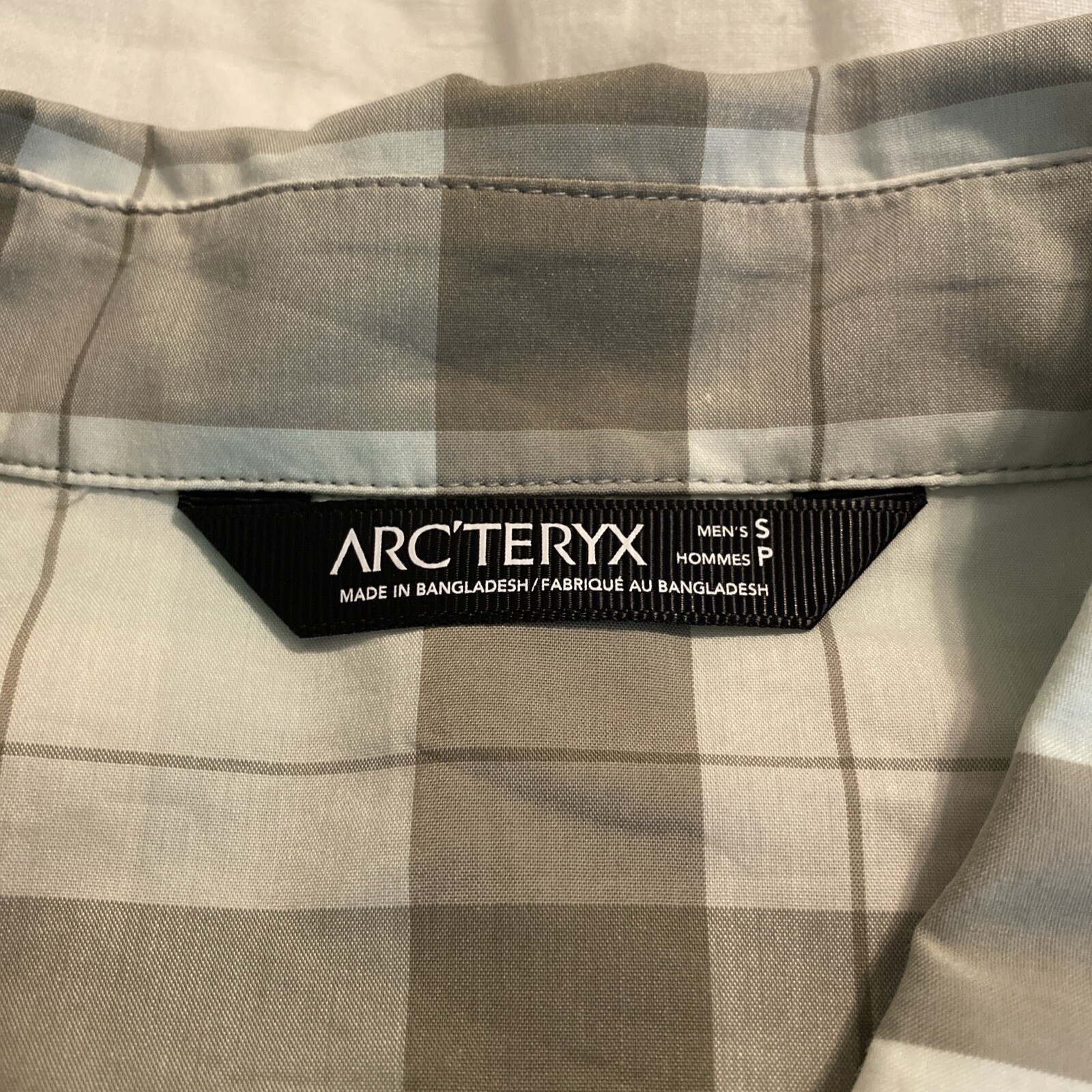 ARC'TERYX Camicia uomo Arcteryx small a quadri manica corta bottone outdoor logo ricamato