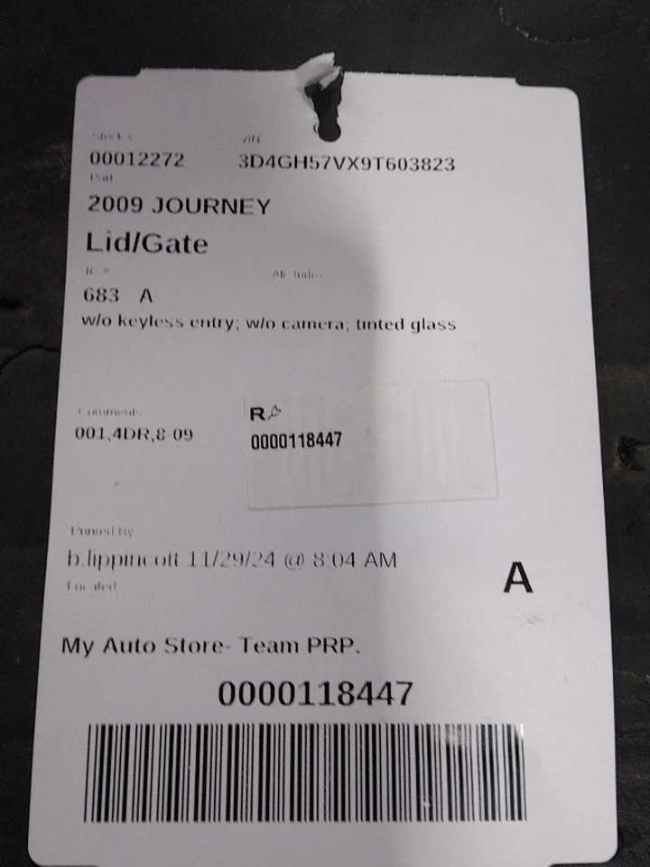Tapa de cubierta usada se adapta a: Dodge Journey 2009 sin entrada sin llave sin cámara vidrio tintado Foto 2 de 3