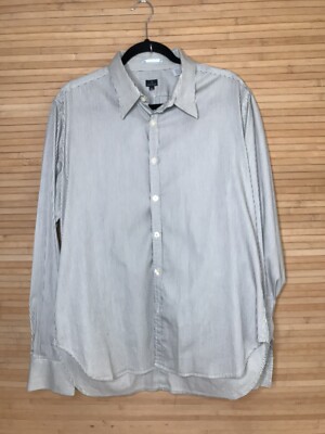 PS Paul Smith Men's tailored back Dress Shirt  Black Ivory Striped Size XL