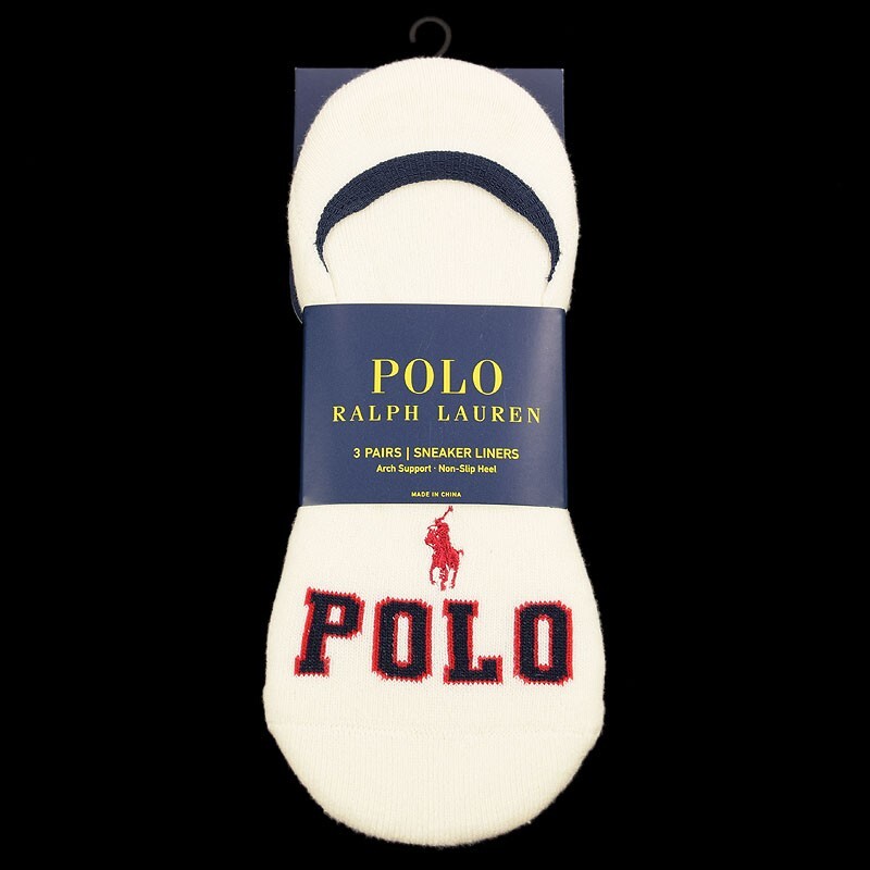 POLO RALPH LAUREN 3 confezioni calze multi POLO PONY fodera misto cotone 10 13 nuove con etichette