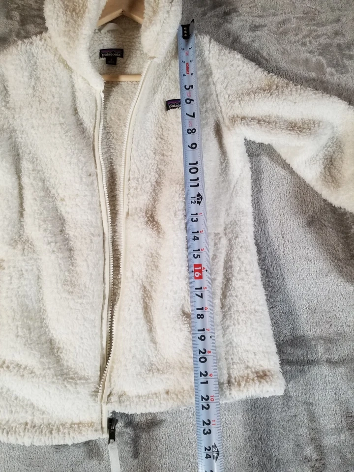 Girl's Youth Sherpa Fleece Patagonia Full Zip Up with Hood Soft Sz Large 12 - Image 3 of 4