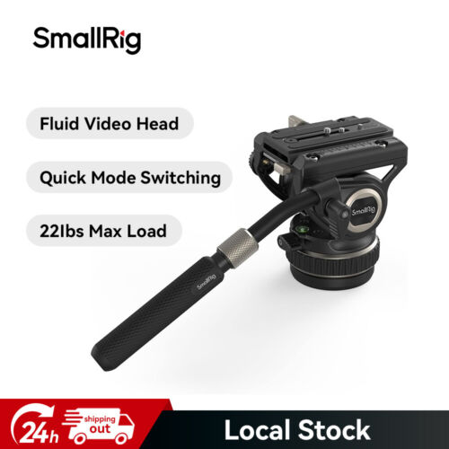 SmallRig Tripod Fluid Video Head w/Flat Base QR Plate for Manfrotto and RS 3 Pro - Picture 1 of 9