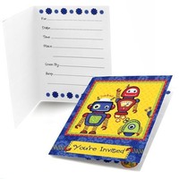 Robots - Fill-in Baby Shower Or Birthday Party Invitations (8 Count) on sale Robots - Fill-in Baby Shower Or Birthday Party Invitations (8 Count) on sale