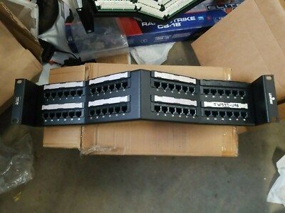 Leviton 5w597-u48 Cat 5e Universal Recessed-Angled Patch Panel, 48-port 