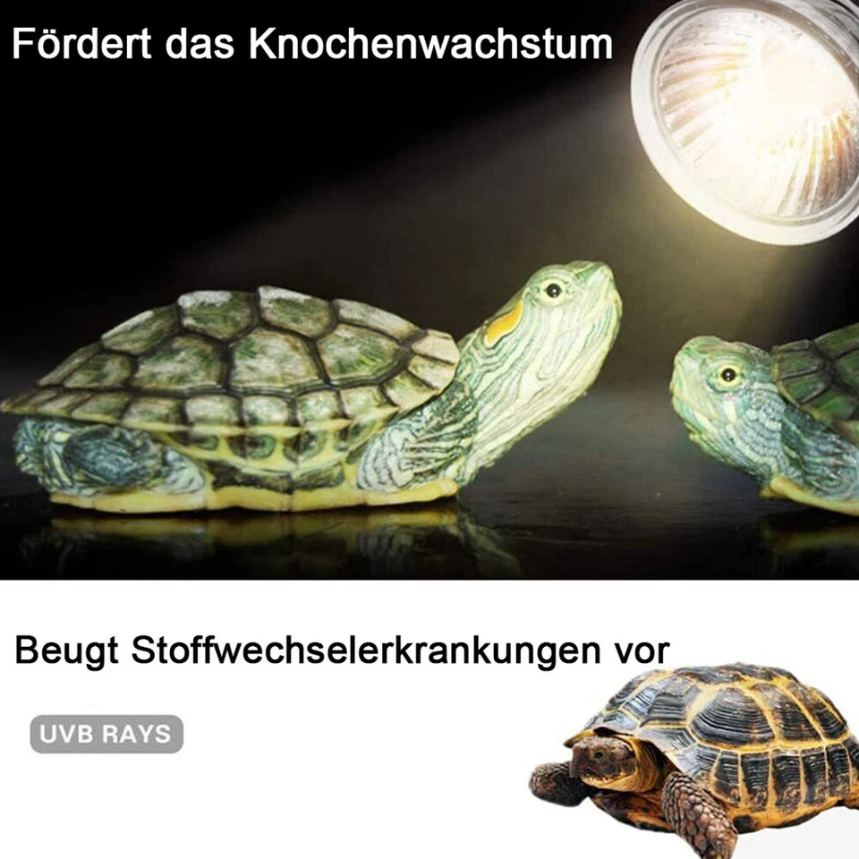Schildkröten Wärmelampe Reptilien Terrarium Lampe UVA UVB 25+50W Heizlicht DHL - Bild 3 von 4