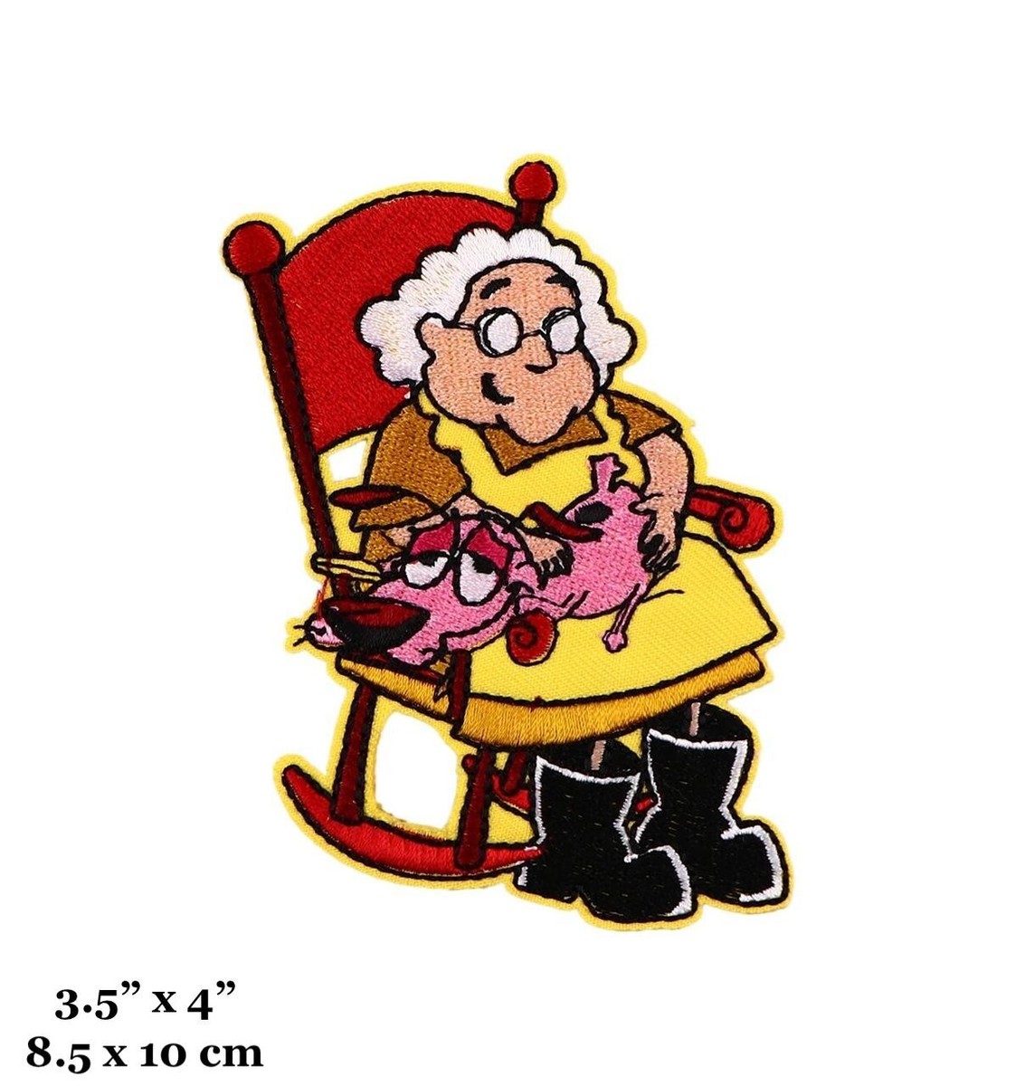 チャーム Muriel Courage The Cowardly Dog Cartoon Muriel Rocking Chair Embroidered