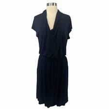 Escada Womens 38 Navy Blue Blouson Dress Viscose Blend Career Business Cocktail