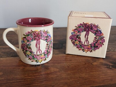 Marvelous Mugs Floral Wreath coffee cocoa MUG | Vintage 1987 Potpourri press