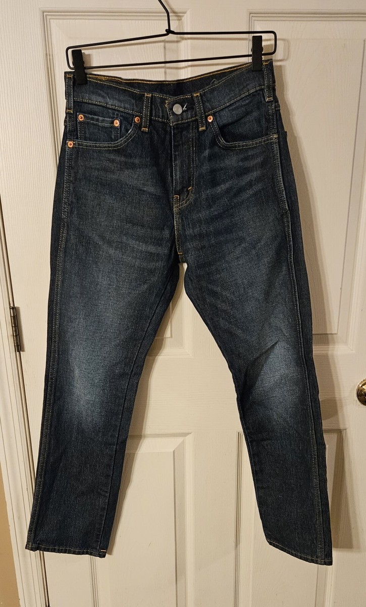 Levi Western Fit Jeans Men 29x30 Blue Whiskers Stretch Mid Rise