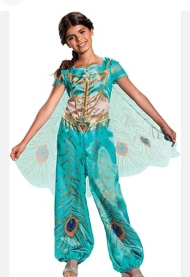 Disney Deluxe Aladdin Princess Jasmine Disguise Dress Costume  size small 4-6x