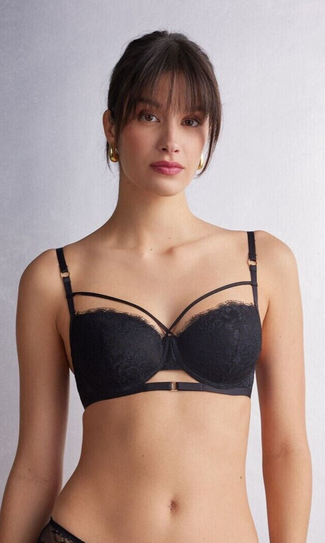 NEW Intimissimi Intricate Surface Bra Model Sofia Black 38B (UK&US