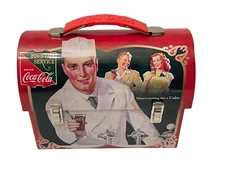 2012 COCA-COLA Workman Tin Lunch Box Red Fountain Service Retro Carry READ