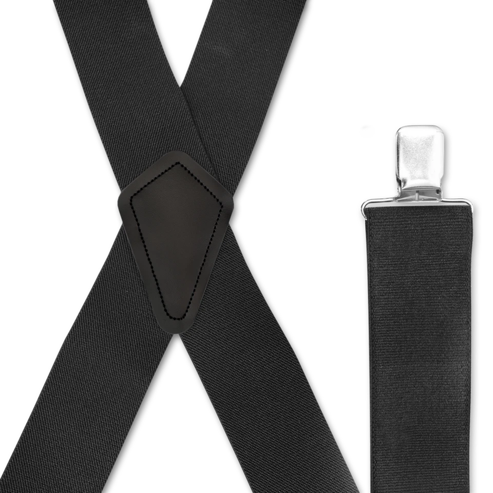 Men's Suspenders - Wide Black, Heavy Duty Industrial Strength, Made in Wisconsin - Image 2 of 4