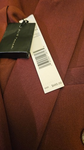 ELIE TAHARIE Double Breasted Women's US 6 Garnet Blazer NWT MSRP $495.00 - Picture 4 of 6