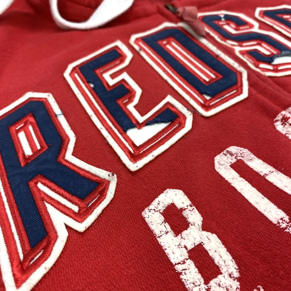 波士顿红袜队破旧全拉链连帽衫红色运动衫美国职棒大联盟棒球男式 M 码 — 第 4/4 张图片